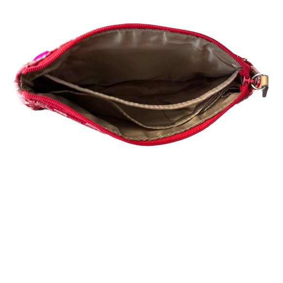 Set of 2 Vintage Nine West Makeup or Travel Pouches – Red Geometric & Black with - Picture 6 of 6